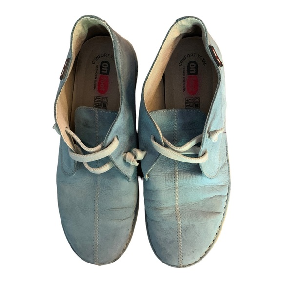 On Foot women’s chukka sneakers Suede Blue Steel size 39 Eur 8 US made in spain - Picture 9 of 11